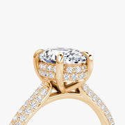 Oval Cut - Royal Pave Ring - 14 K Gold